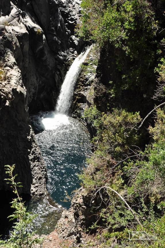 Uma das muitas cachoeiras no Parque Nacional Radal Siete Tazas, no centro-sul do Chile